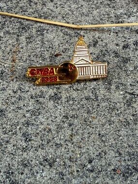 Vintage CWBA 1968 Gold Tone Bowling Lapel Pin